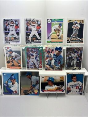 Eric Karros rookie in vintage dodgers lot of 12 w/ Kyle Karros rookie parallel